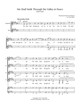 We Shall Walk Through the Valley in Peace (SSAA) - arr. Casey Rule
