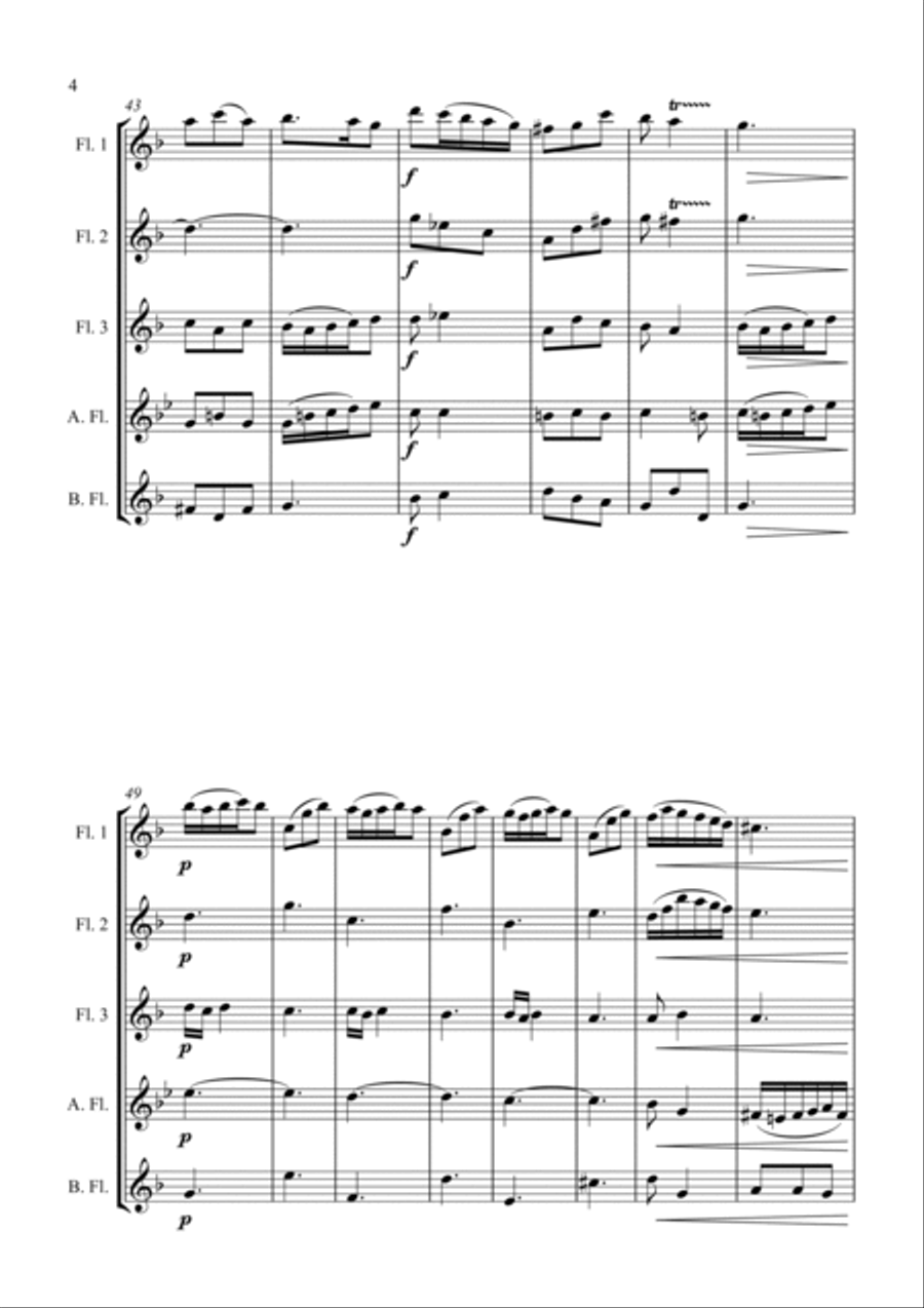 Trio Sonata Op. 2 No. 8 4th Movement - for Flute Choir Woodwind Quintet scores gallery preview page 4