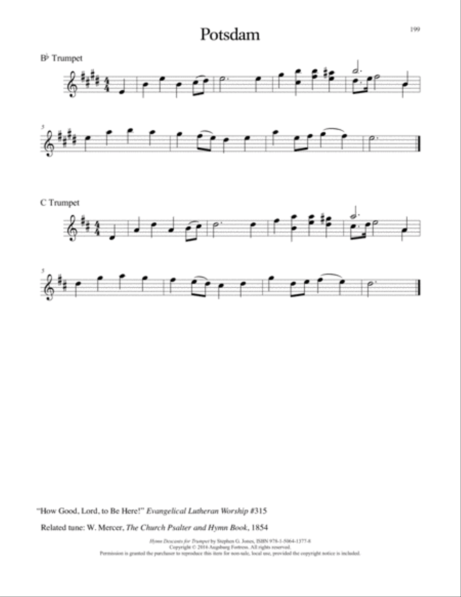 Hymn Descants for Trumpet C Trumpet scores gallery preview page 200