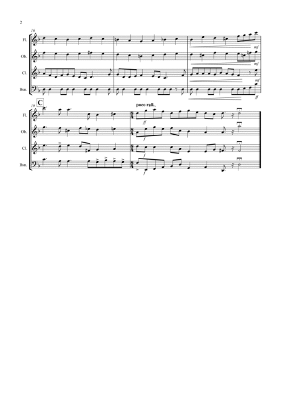 O Come, O Come Emmanuel for Wind Quartet Woodwind Quartet scores gallery preview page 2