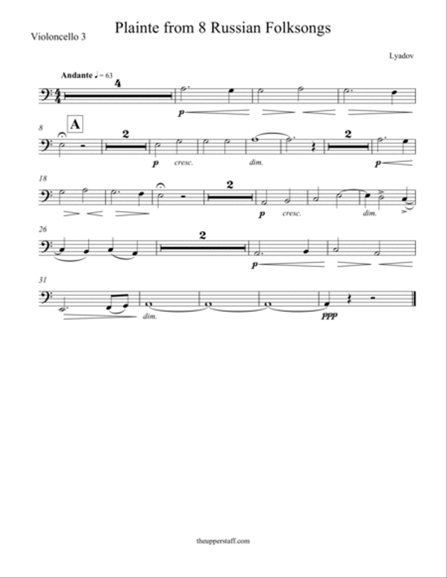 8 Russian Folksongs Plainte String Orchestra scores gallery preview page 5