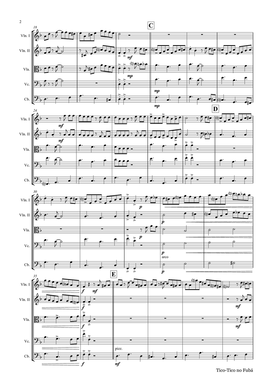 Tico-Tico no Fubá - Choro - String Orchestra String Orchestra scores gallery preview page 3