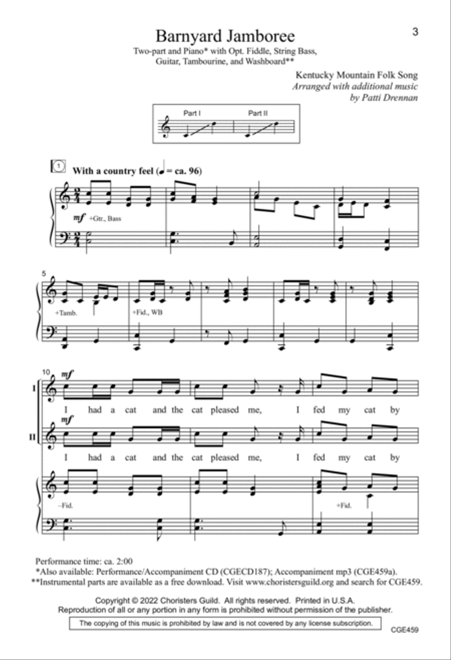 Barnyard Jamboree 2-Part scores gallery preview page 3