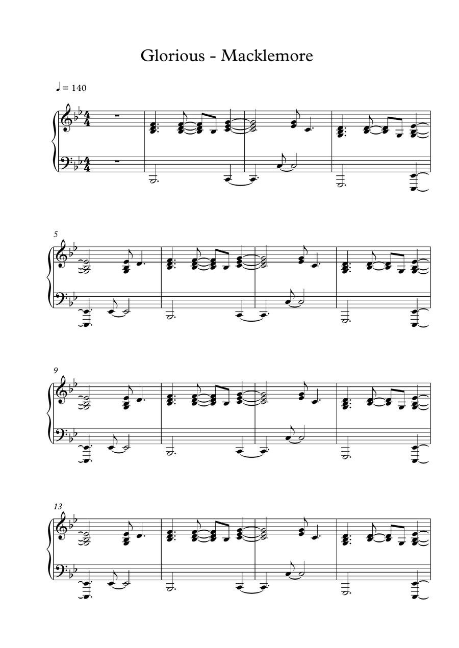 Glorious Piano Solo scores gallery preview page 1