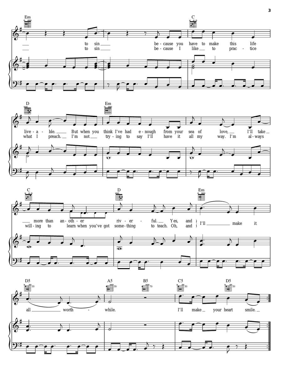 Strange Love Piano, Vocal, Guitar scores gallery preview page 3