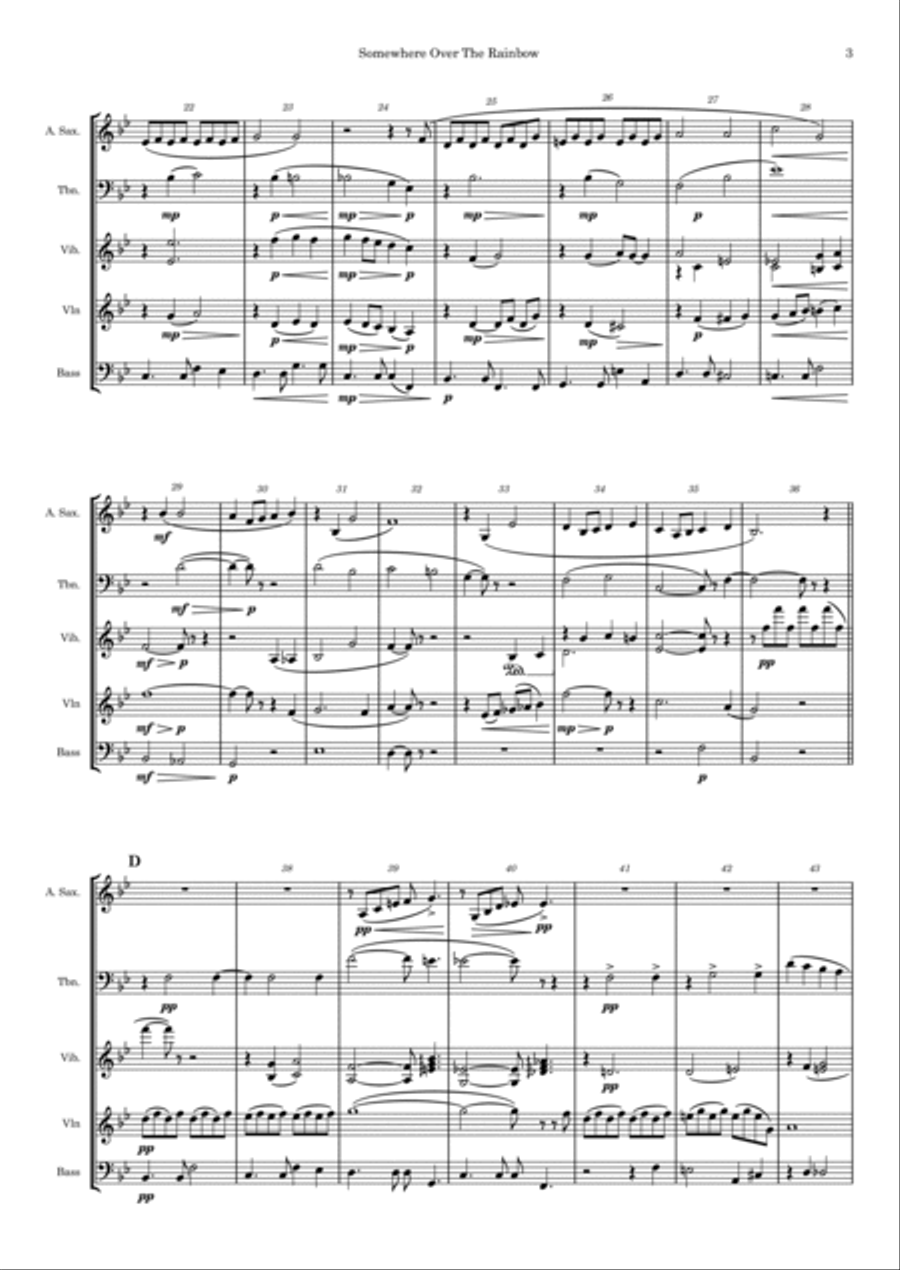 Over The Rainbow Over The Rainbow Small Ensemble scores gallery preview page 3