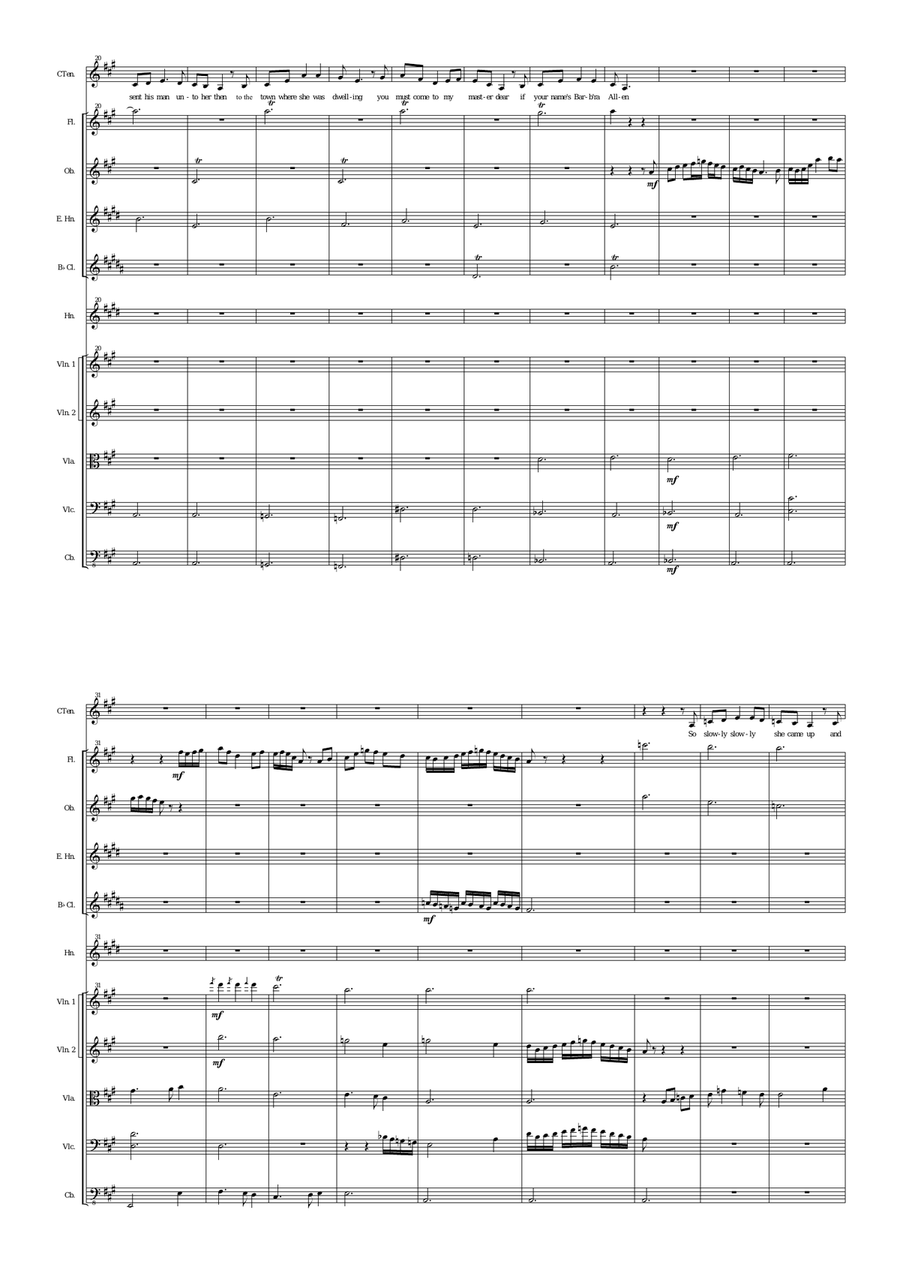 Barbara Allen for alto or baritone voice and orchestra Chamber Orchestra scores gallery preview page 2