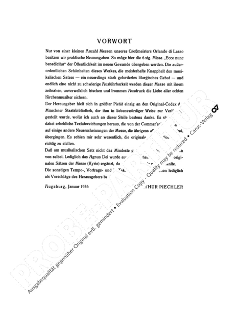 Missa Ecce nunc benedicite Choir scores gallery preview page 5