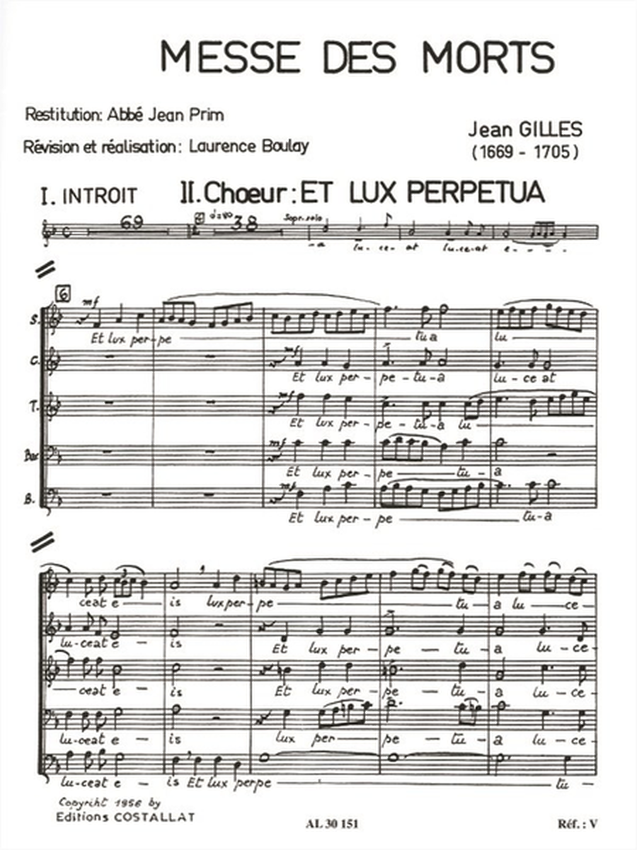 Messe Des Morts (Requiem) - Soli/Choeur (Satbb) Sans Accompagnement