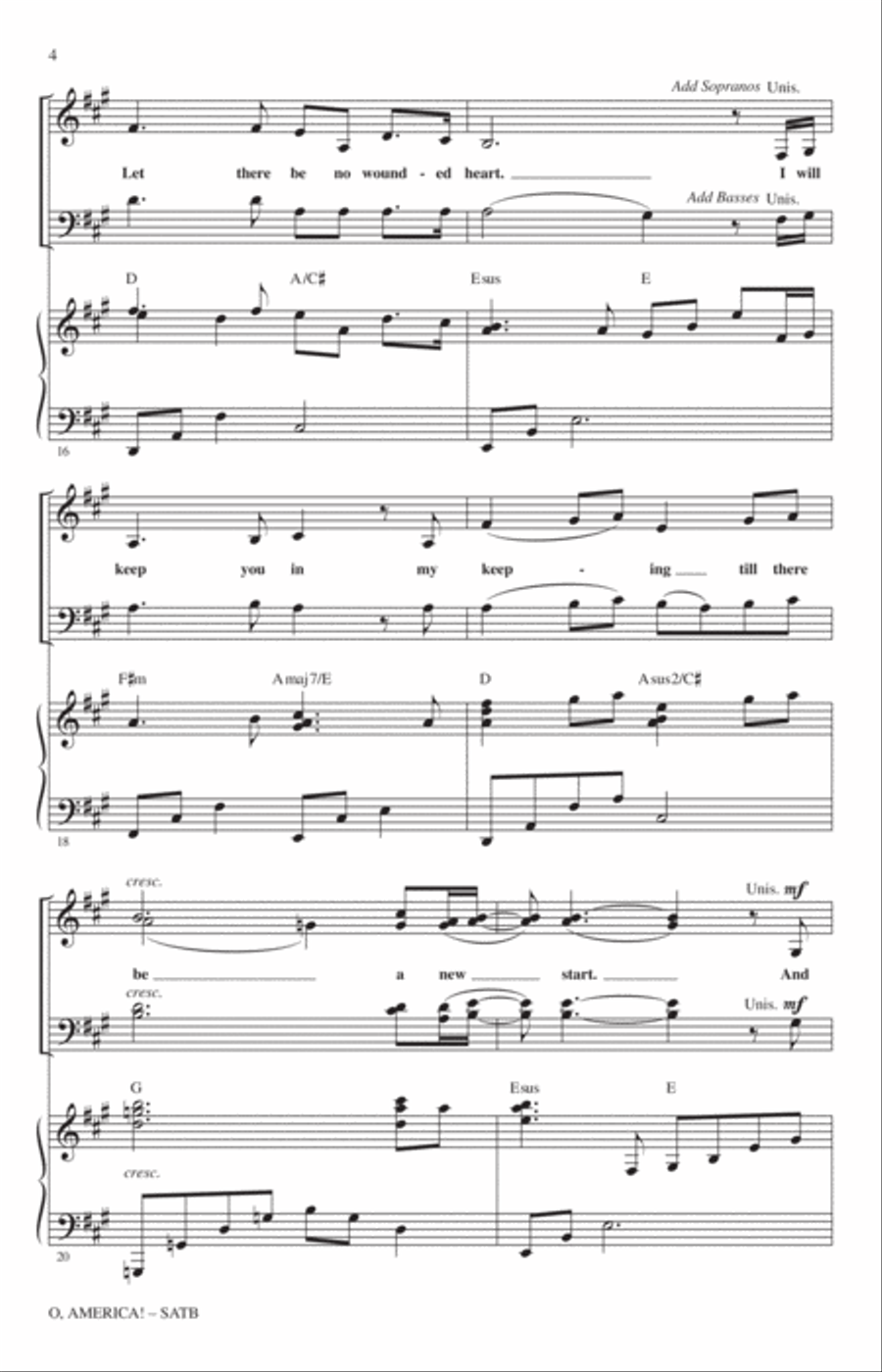 O, America! O, America! 4-Part scores gallery preview page 3