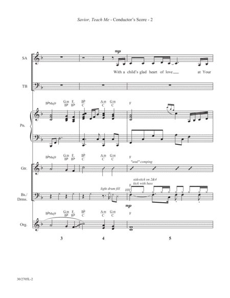 Savior, Teach Me - Rhythm Score and Parts