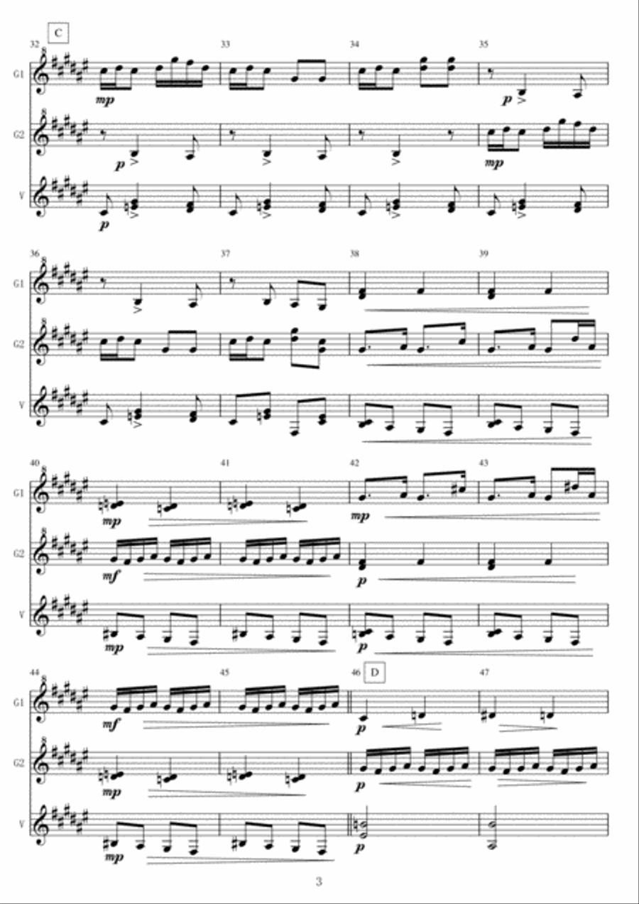<Mallet Trio> Laideronnette,impératrice des pagodes from Ma Mère l'Oye Percussion Ensemble scores gallery preview page 3