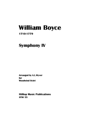 Boyce Symphony No. 4 arranged for woodwind octet