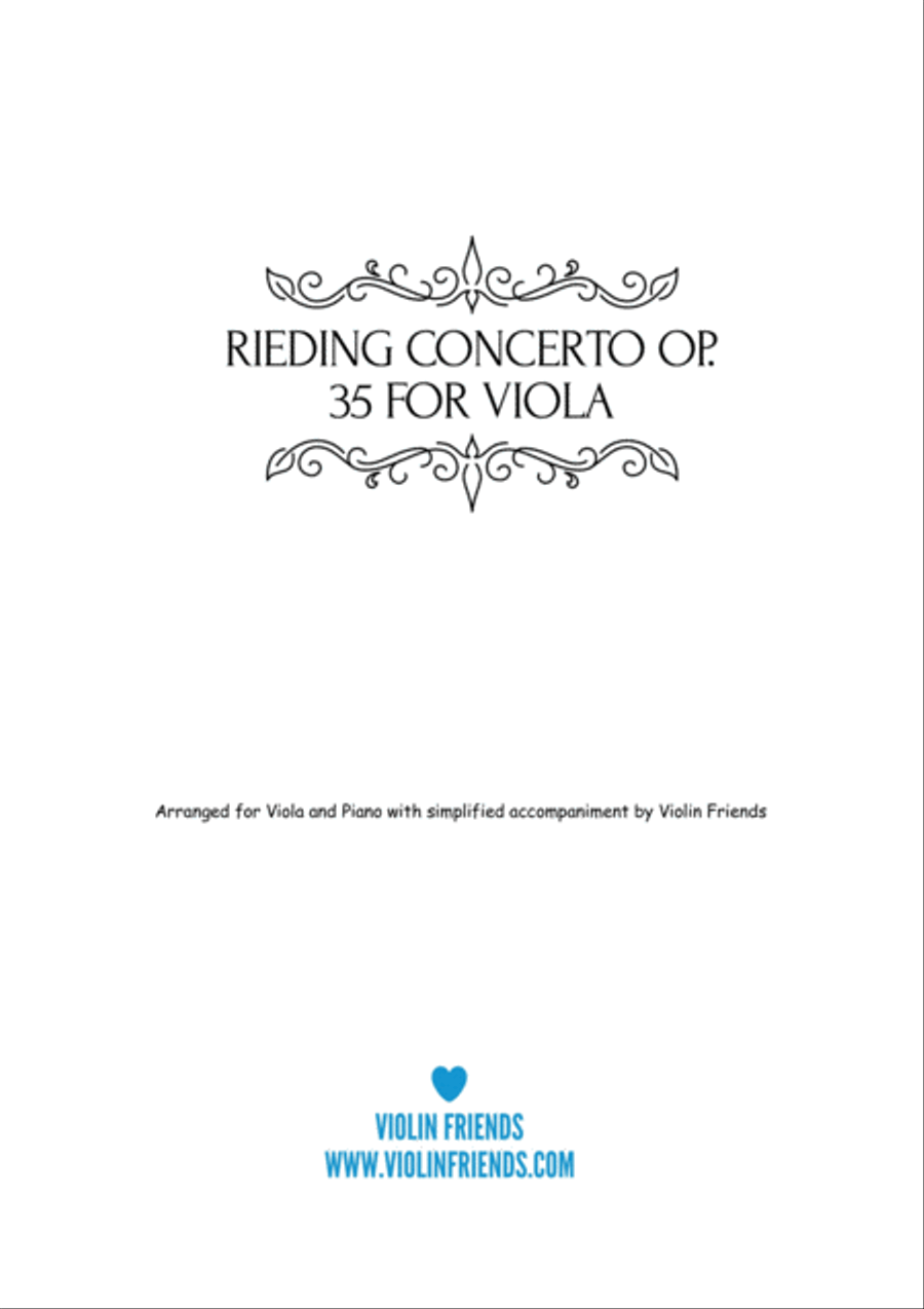 Rieding Concerto Op.35 for Viola and Piano Piano scores gallery preview page 1