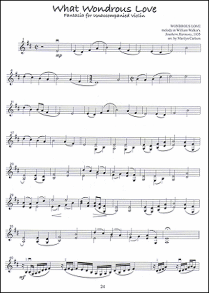 Hymn Tunes for Unaccompanied Violin by Marilyn Carlson Violin - Sheet Music