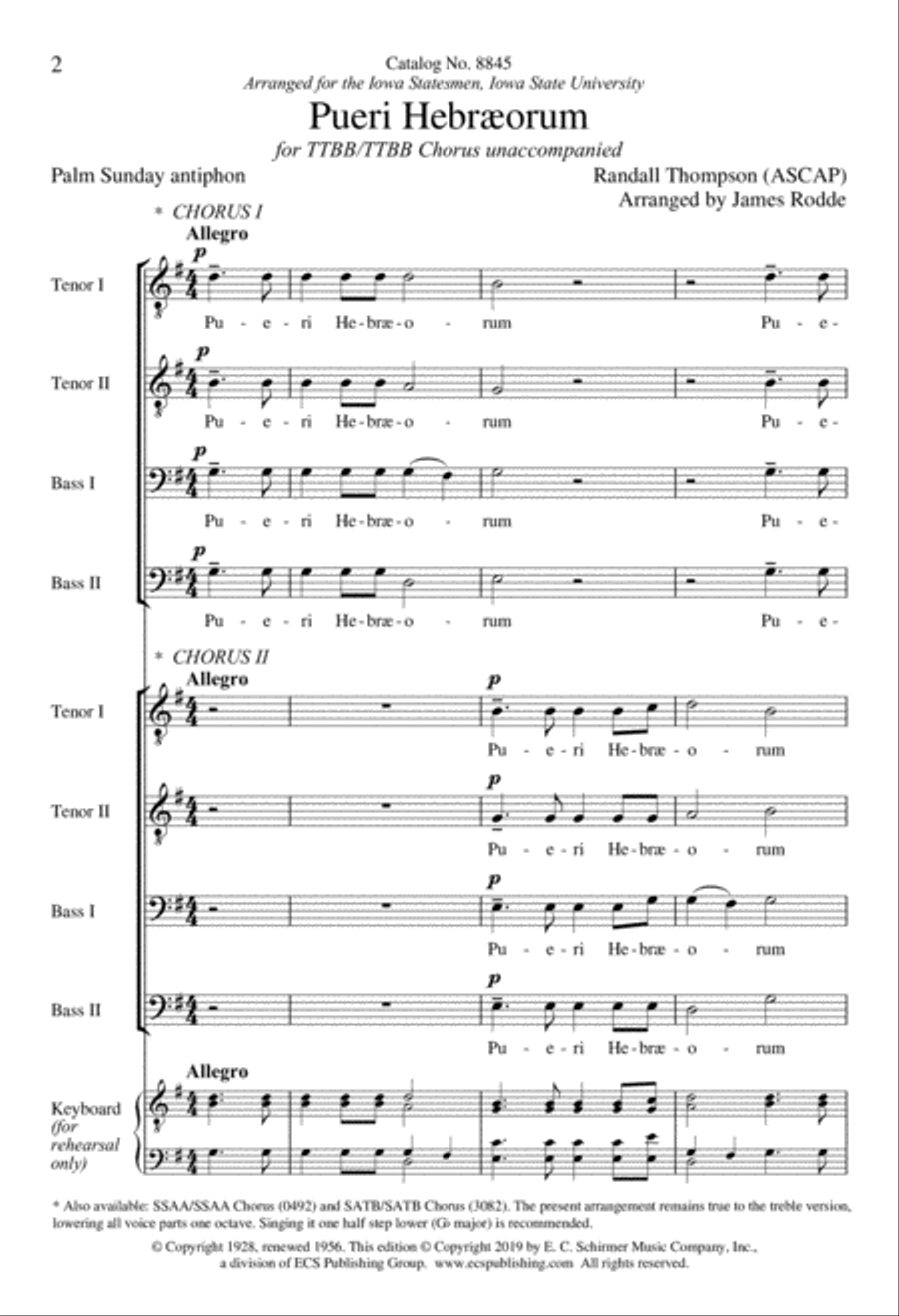 Pueri Hebræorum TTBB scores gallery preview page 2