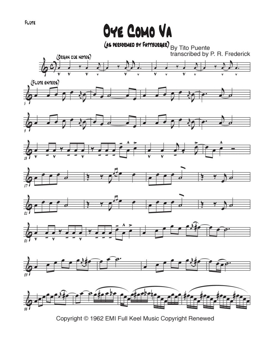 Oye Como Va Flute Solo scores gallery preview page 1