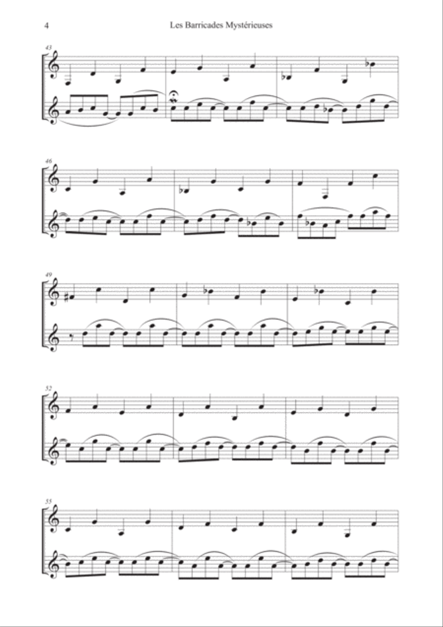 Les Barricades Mystérieuses for two clarinets Clarinet Duet scores gallery preview page 5