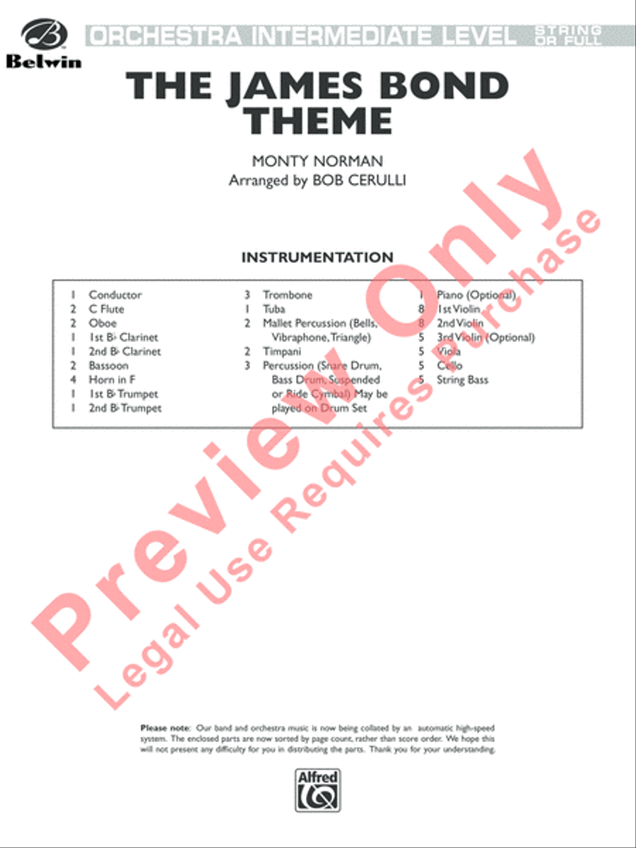 The James Bond Theme Full Orchestra scores gallery preview page 2