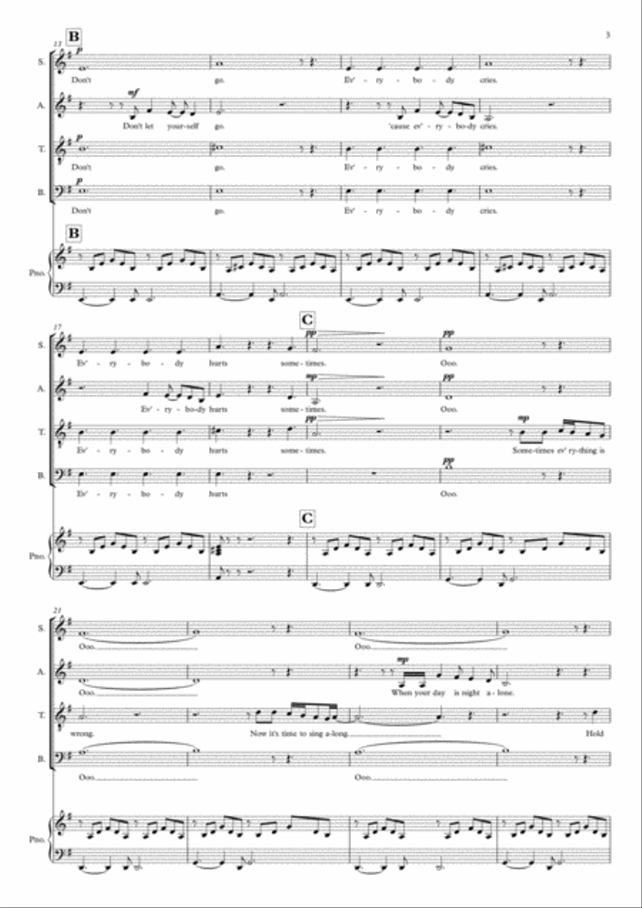 Everybody Hurts 4-Part scores gallery preview page 3