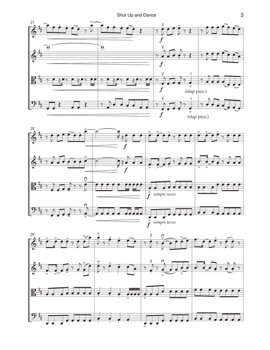Shut Up And Dance Shut Up And Dance String Quartet scores gallery preview page 3