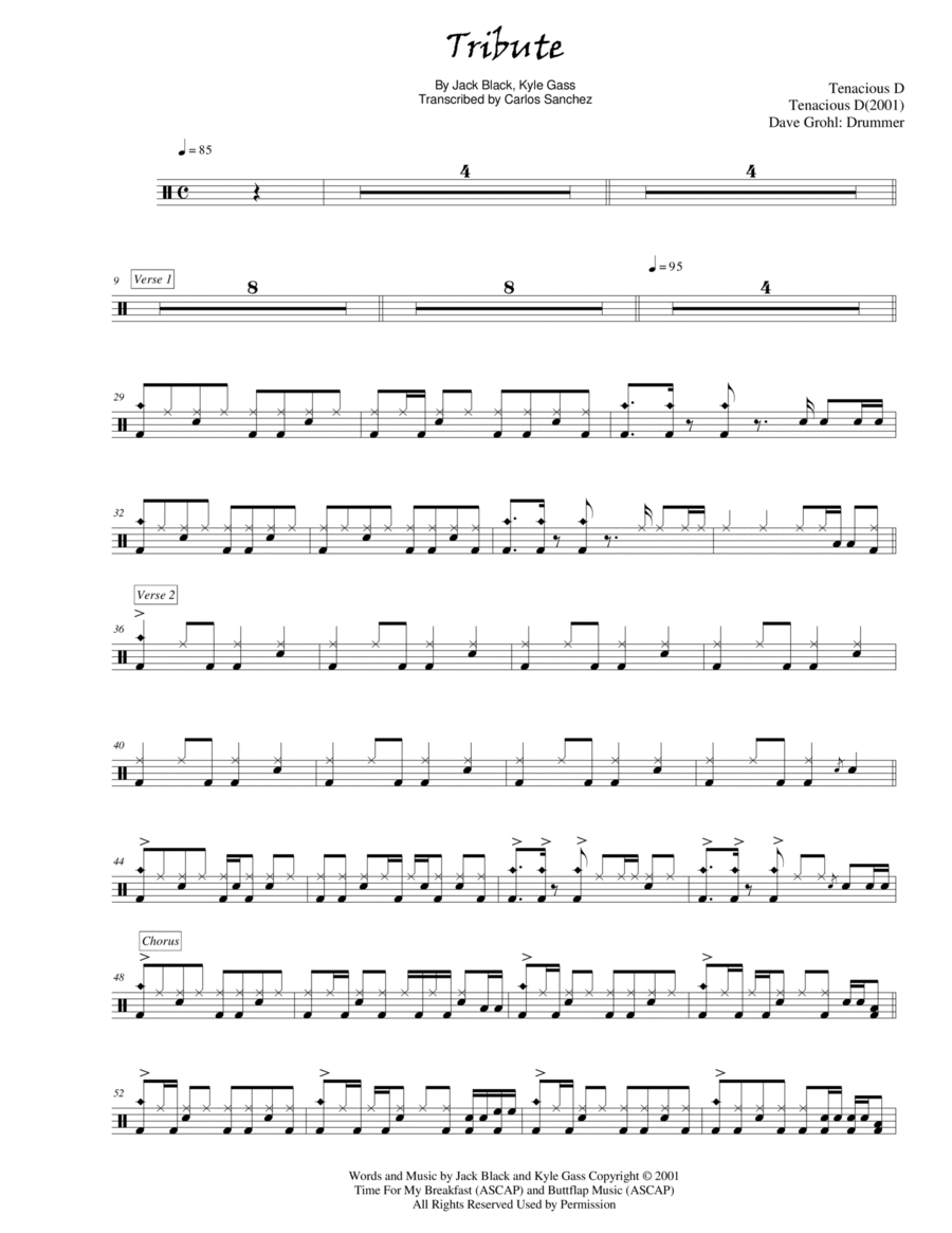 Tribute Drum Set scores gallery preview page 1