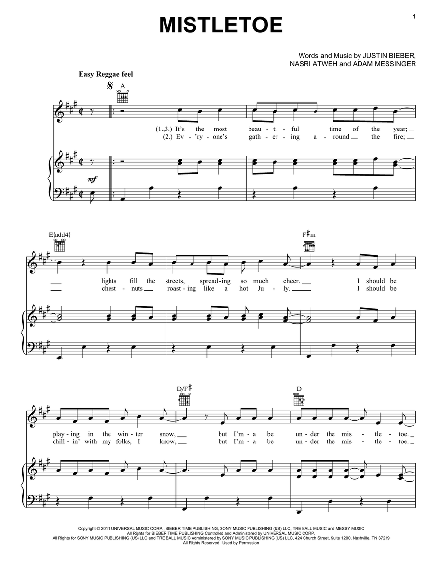 Mistletoe Mistletoe Acoustic Guitar scores gallery preview page 1