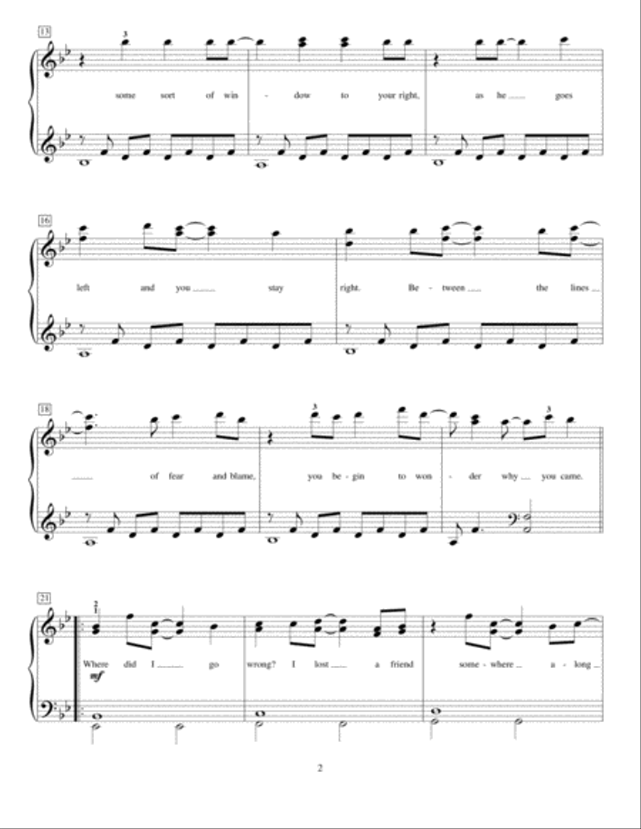 How To Save A Life Piano Method scores gallery preview page 2