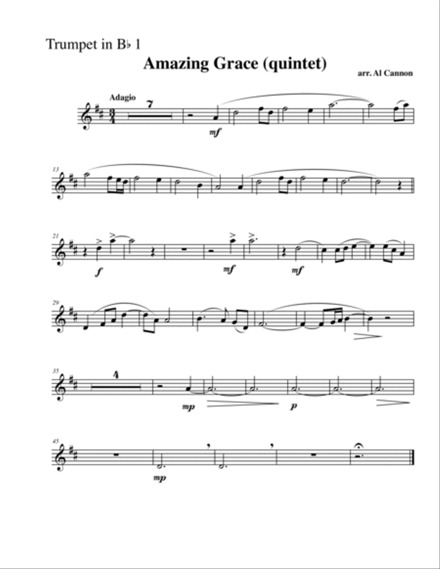 Amazing Grace for Brass Quintet Brass Quintet scores gallery preview page 4