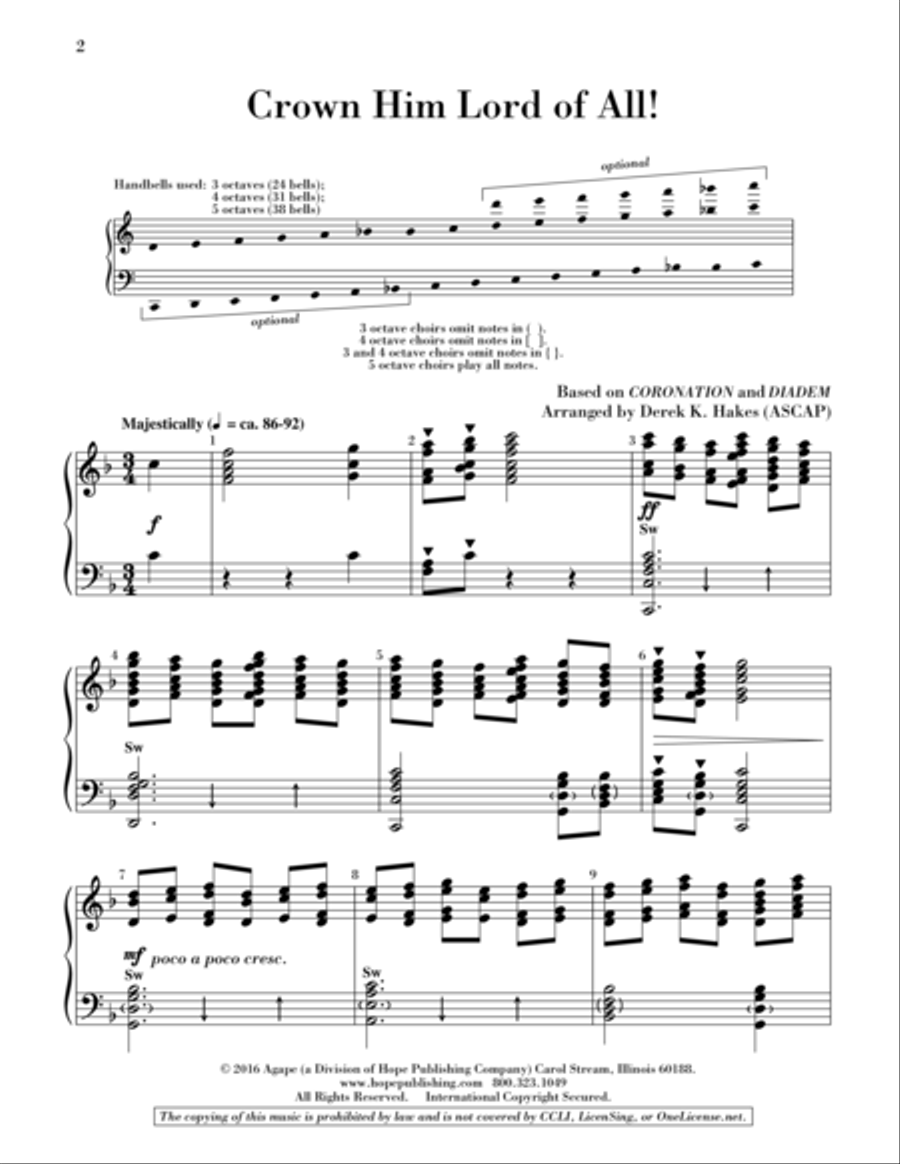 Crown Him Lord of All! Crown Him Lord of All! 5-Octaves scores gallery preview page 2