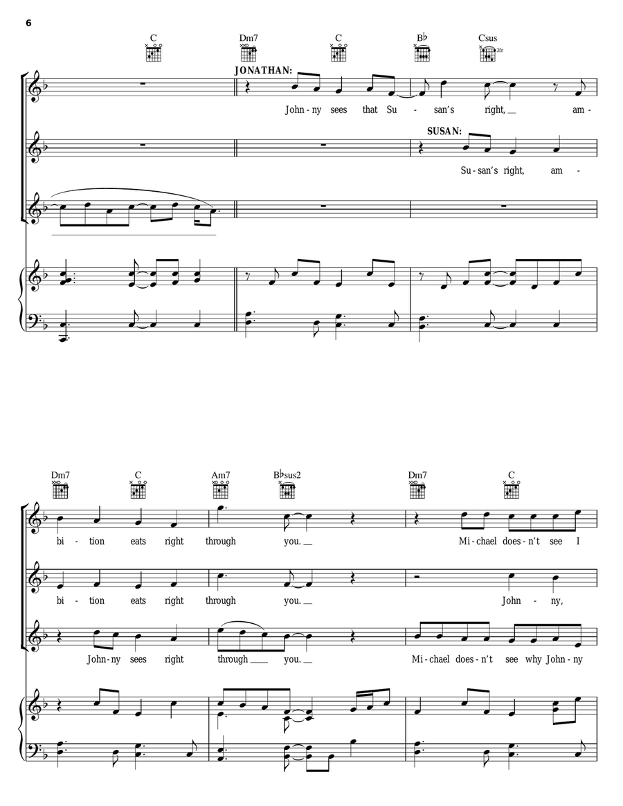 Johnny Can't Decide (from tick, tick... BOOM!) Guitar scores gallery preview page 6