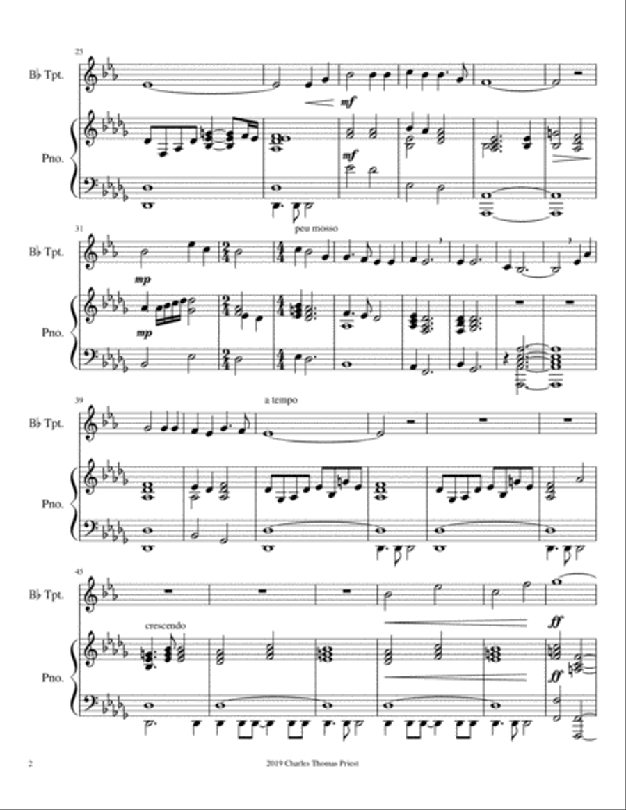Were You There/Up from the Grave He Arose Trumpet Solo scores gallery preview page 2