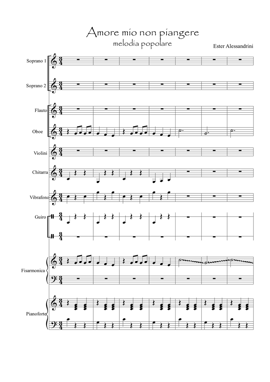 Amore mio non piangere Amore mio non piangere Large Ensemble scores gallery preview page 1