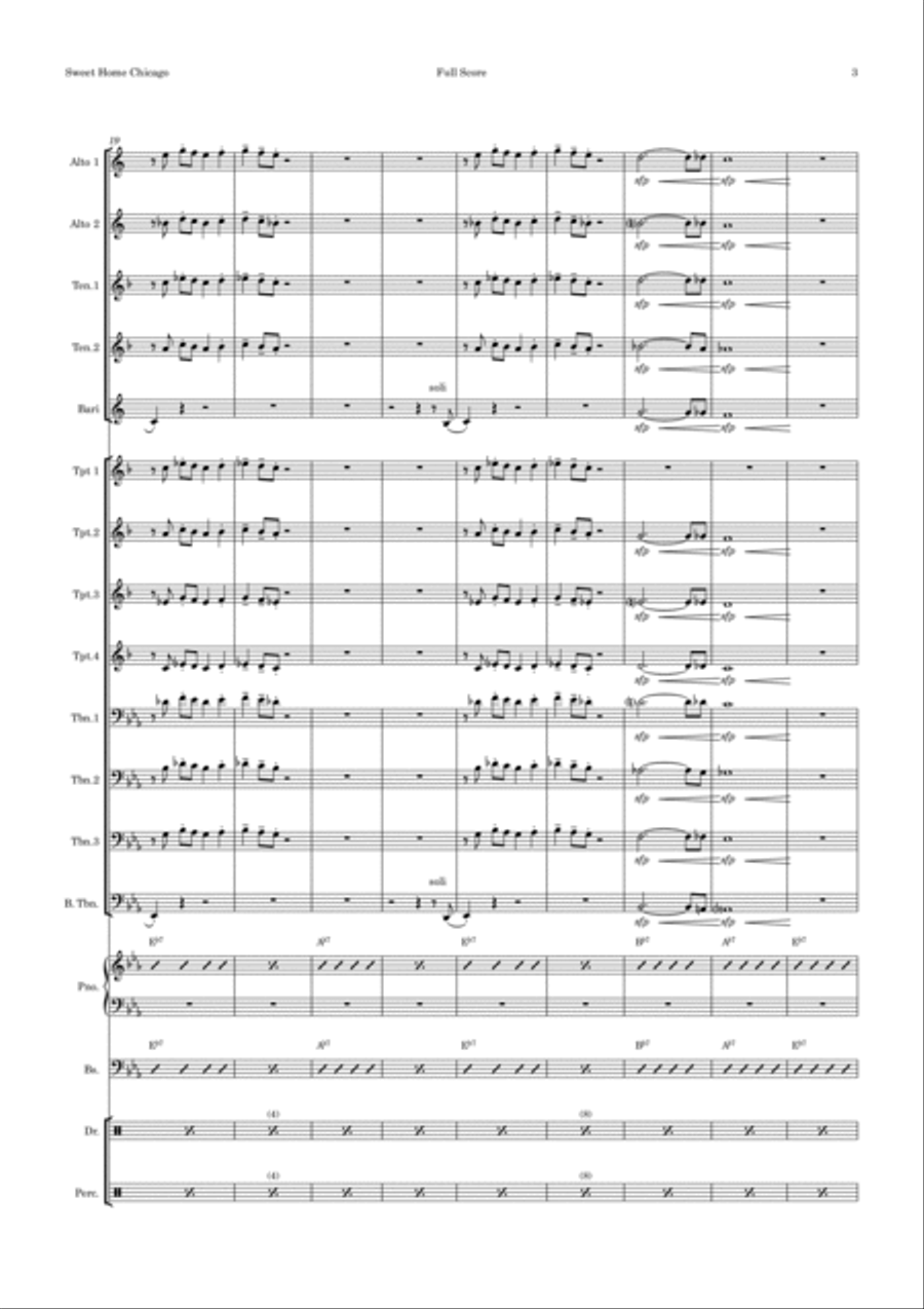 Sweet Home Chicago Saxophone scores gallery preview page 3