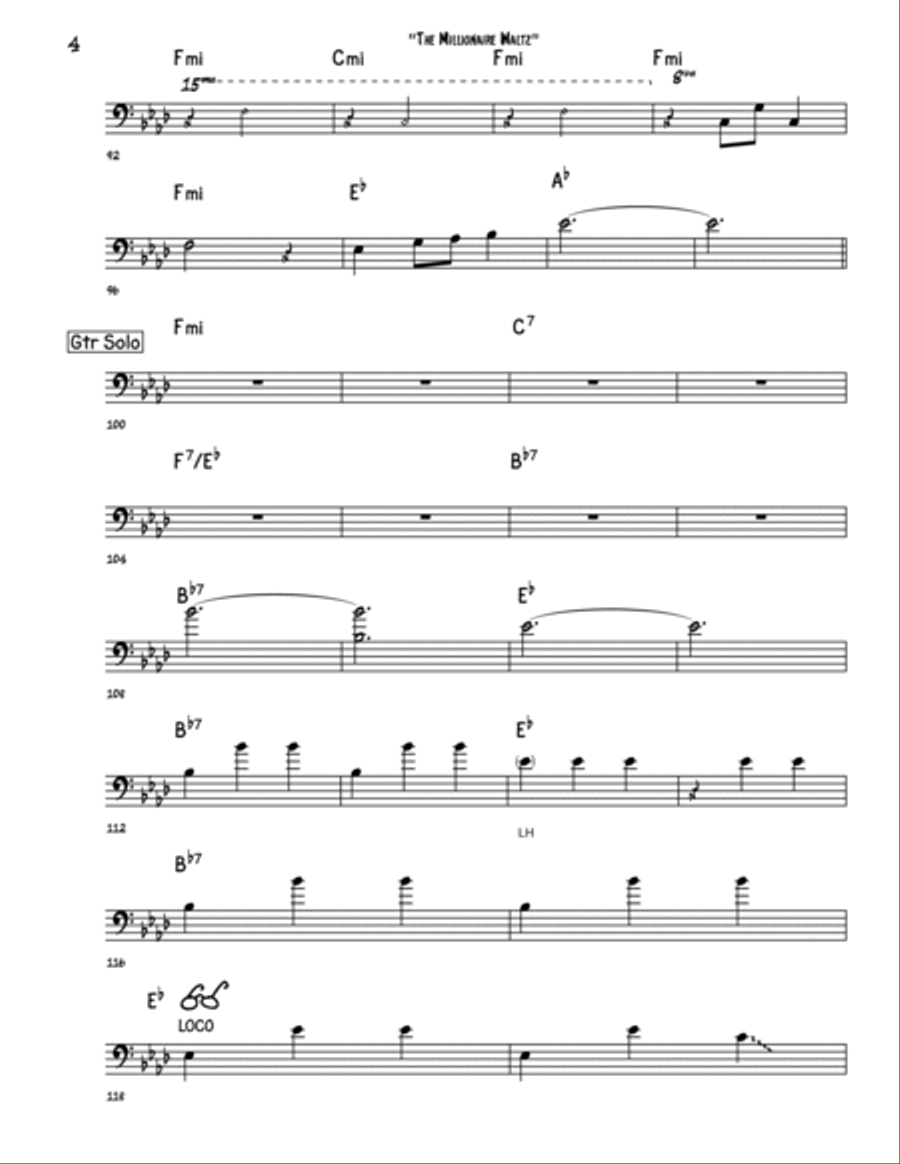 The Millionaire Waltz Bass Guitar scores gallery preview page 4