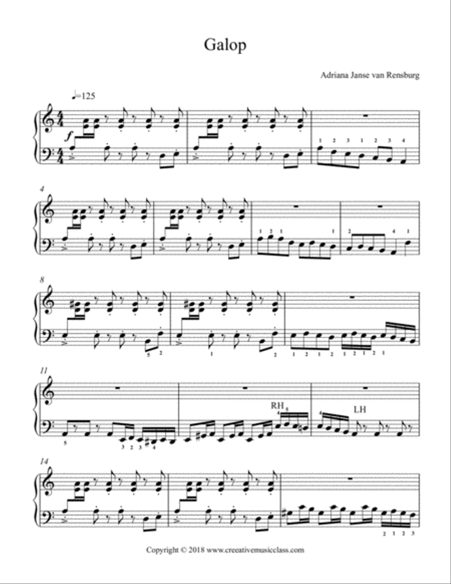 Galop Piano Solo scores gallery preview page 1