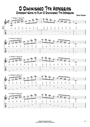 D Diminished 7th Arpeggios (5 Ways to Play)