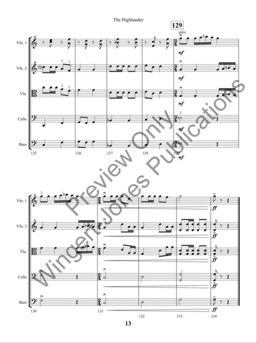 The Highlander (Score) String Orchestra scores gallery preview page 16