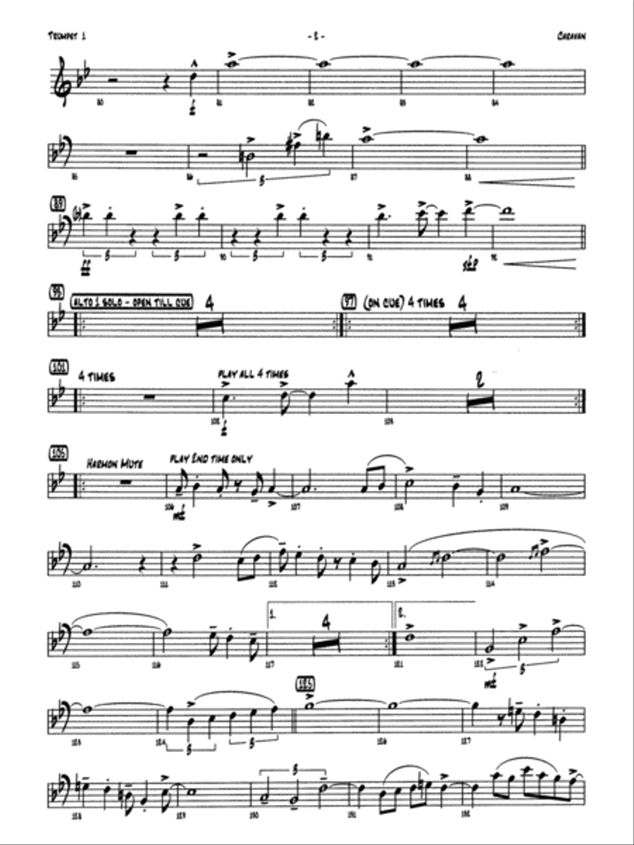 Caravan: 1st B-flat Trumpet Jazz Ensemble scores gallery preview page 2