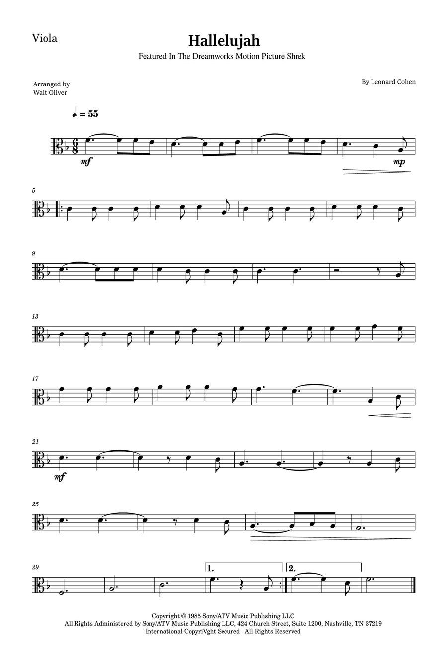 Hallelujah String Duet scores gallery preview page 3