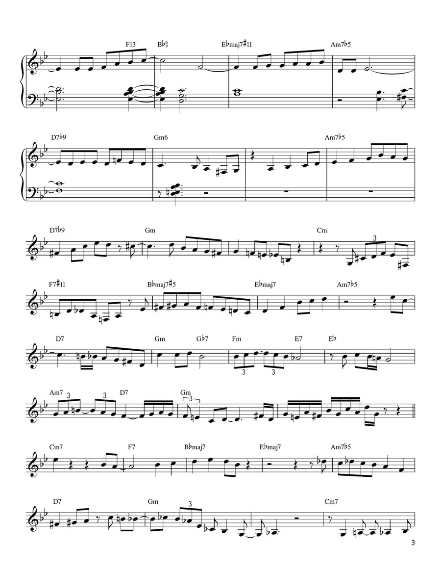 Autumn Leaves Piano Solo scores gallery preview page 3