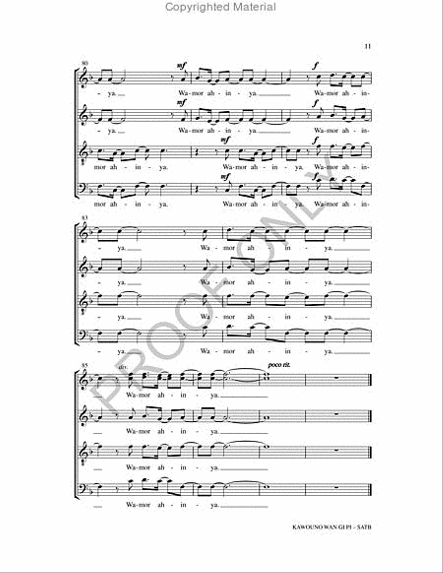Kawouno Wan Gi Pi 4-Part scores gallery preview page 11