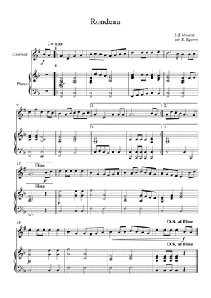 Rondeau, Jean-Joseph Mouret, For Clarinet & Piano
