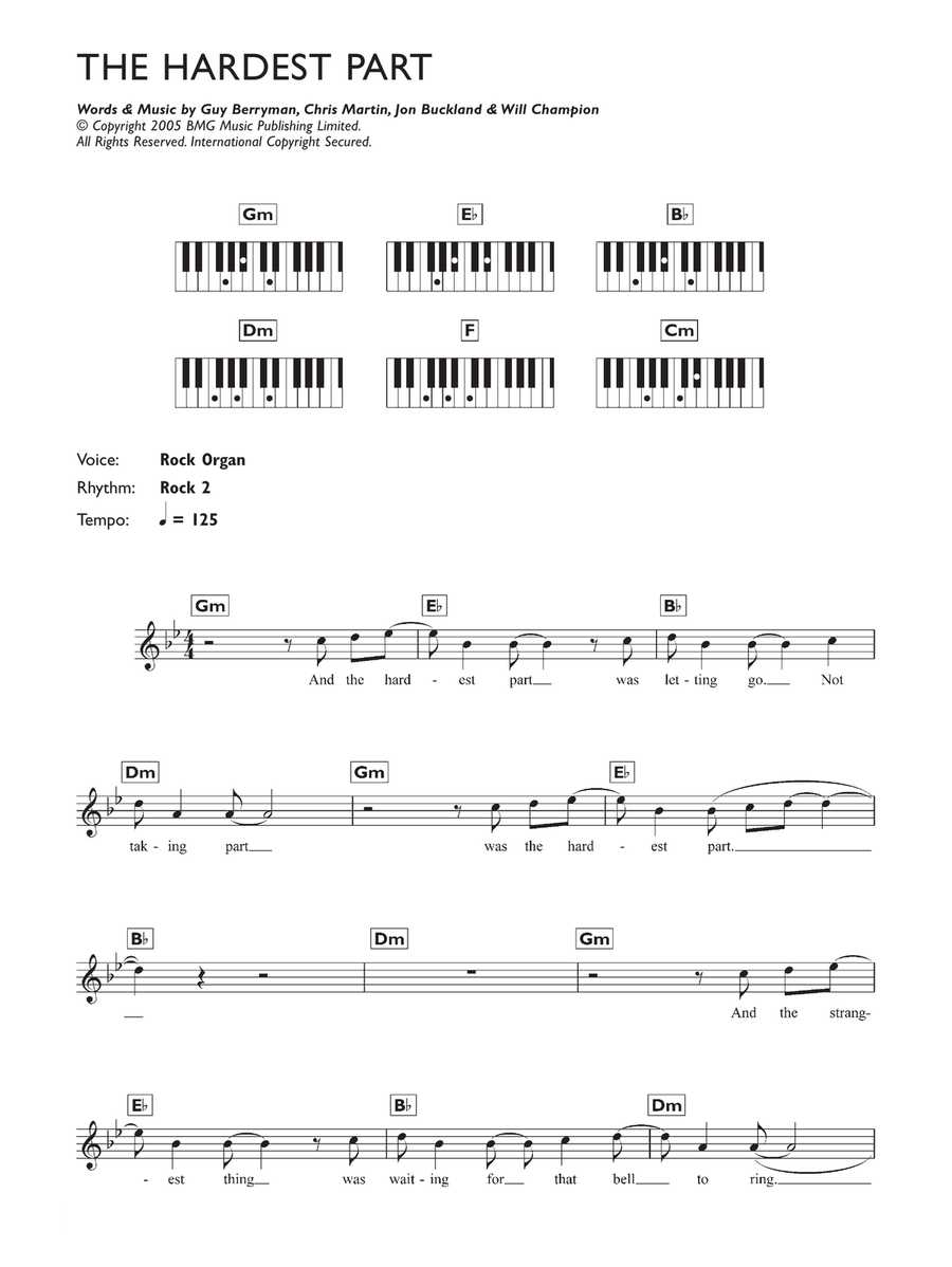 The Hardest Part Piano scores gallery preview page 1