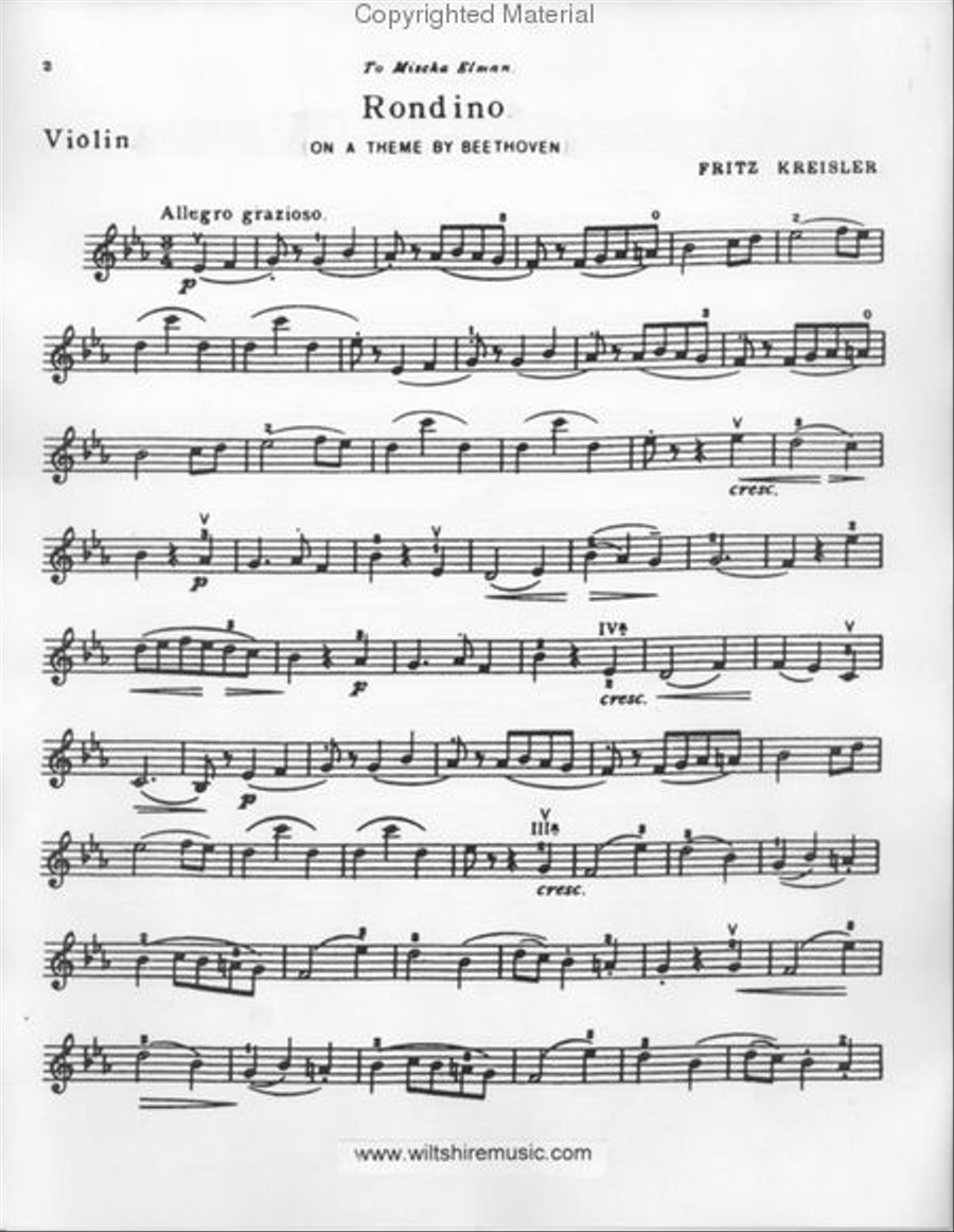 Rondino on a theme by Beethoven Violin Solo scores gallery preview page 2