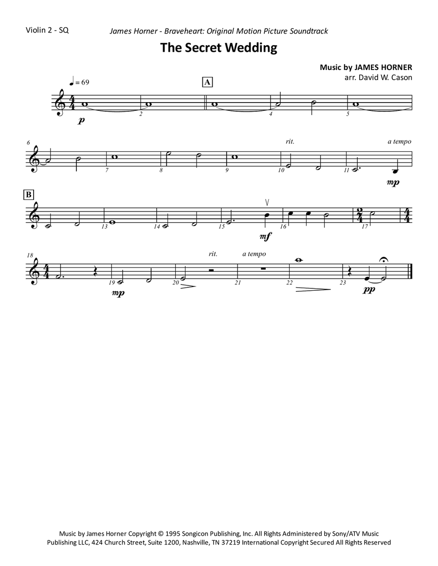 The Secret Wedding String Quartet scores gallery preview page 2