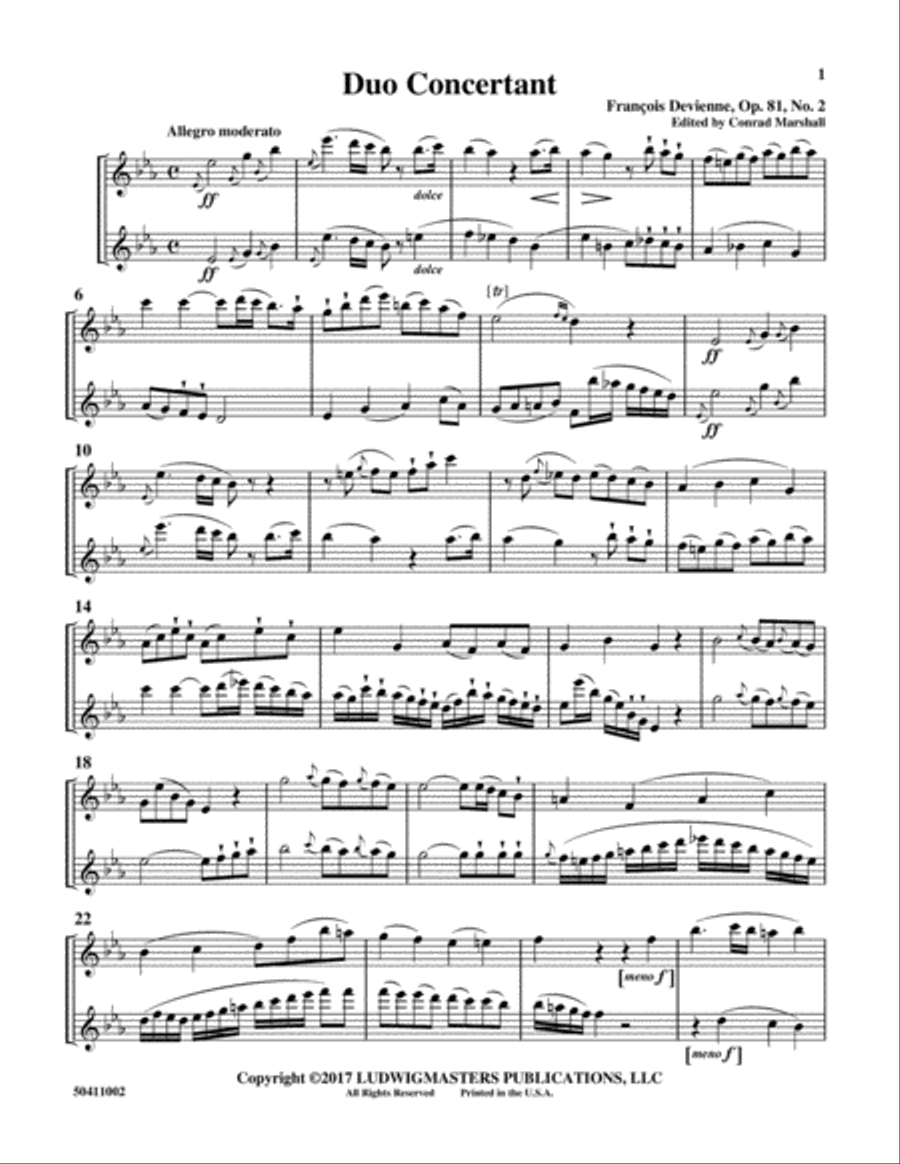 Duo Concertant, Op. 81, No. 2 Flute Duet scores gallery preview page 1