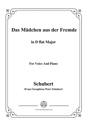 Schubert-Das Mädchen aus der Fremde,in D flat Major,for Voice&Piano