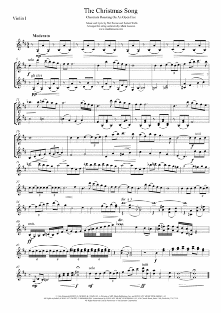 The Christmas Song (Chestnuts Roasting On An Open Fire) String Orchestra scores gallery preview page 4