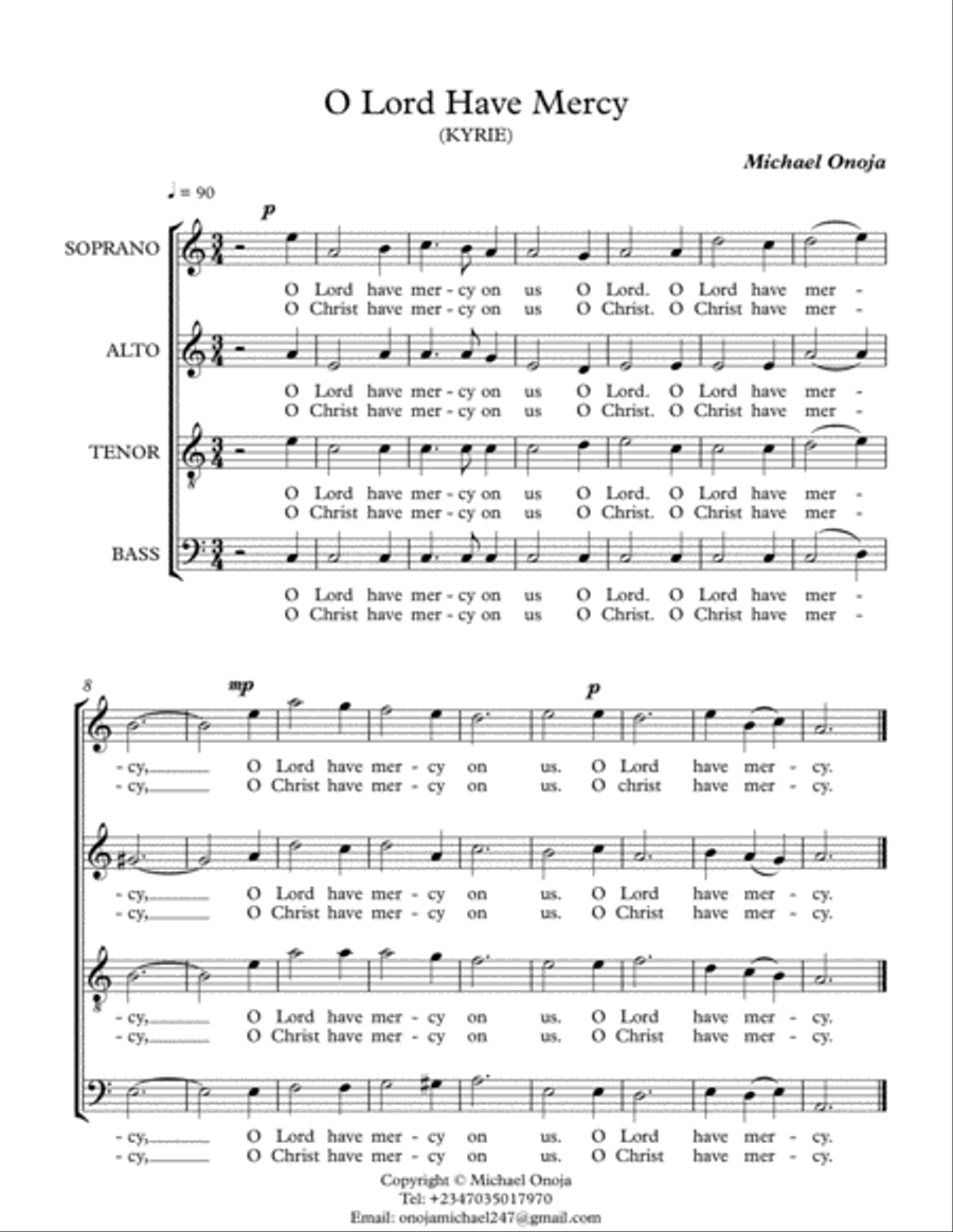 Lord have Mercy 4-Part scores gallery preview page 1